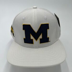 Michigan Wolverines Pro Standard Snapback Hat White Navy Yellow OSFA